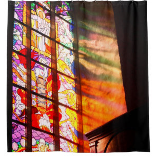 Venster Glas in lood Douchegordijn