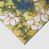 Venster Glas in lood Hibiscus en Parrots Tissuepapier (Detail)