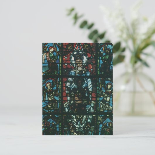 Venster Glas in lood religieuze kerk Briefkaart (Staand voorkant)