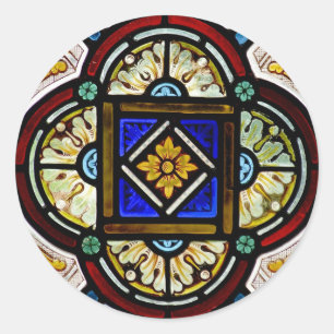 Venster Glas in lood Ronde Sticker