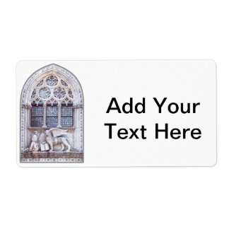 Venster Glas in lood San Marco Winged Lion Etiket