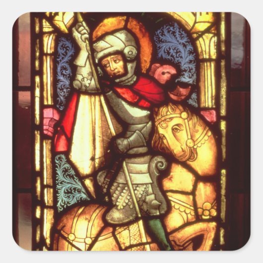 Venster Glas in lood Vierkante Sticker (Voorkant)