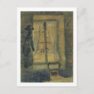 Venster in Bataille Restaurant Van Gogh Fine Art Briefkaart