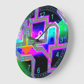 Venster in het universum - Magenta & Abstract Cyaa Grote Klok (Hoek)