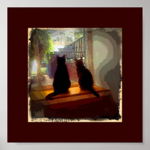 Venster Katten CB Poster