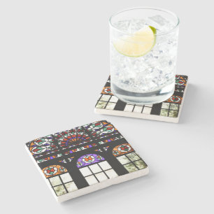 Venster Kleurrijk Glas in lood Stenen Onderzetter