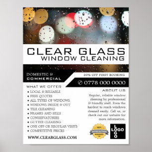 Venster Lichten, venster reinigen Adverteren Poster