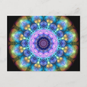 Venster lila Glas in lood Briefkaart