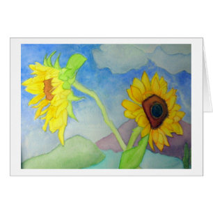 Venster met zonnebloemen