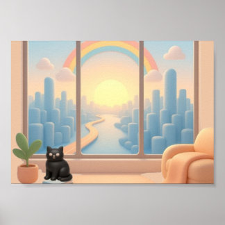 Venster naar een droomwereld poster