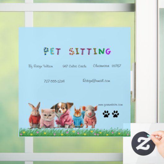 Venster Pet Sitting Sign Decaal Raamsticker (Huis)