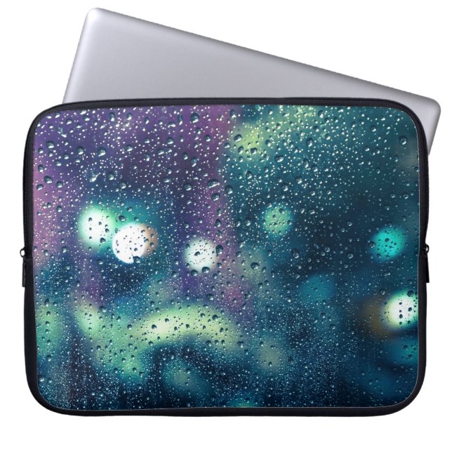 Venster  regendruppels, effect laptop sleeve (Voorkant)