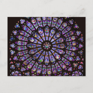 Venster Roos Notre Dame Cathedral Parijs Briefkaart