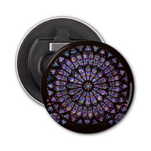 Venster Roos Notre Dame Cathedral Parijs Button Flesopener