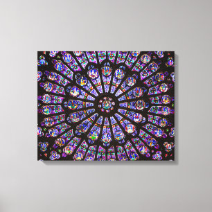 Venster Roos Notre Dame Cathedral Parijs Canvas Afdruk