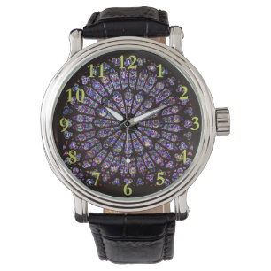 Venster Roos Notre Dame Cathedral Parijs Horloge