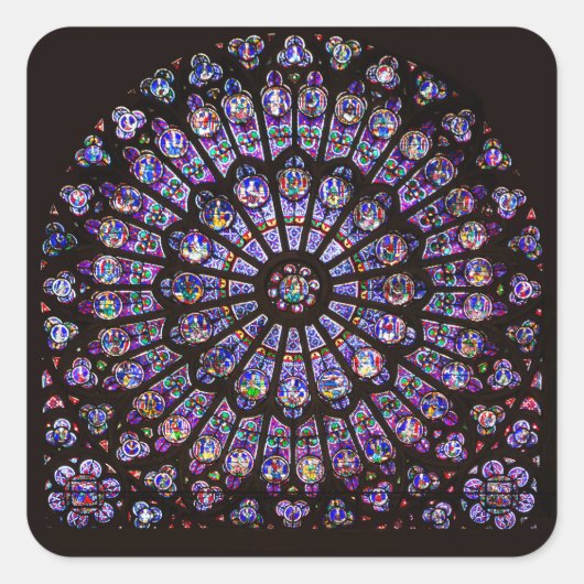 Venster Roos Notre Dame Cathedral Parijs Vierkante Sticker (Voorkant)