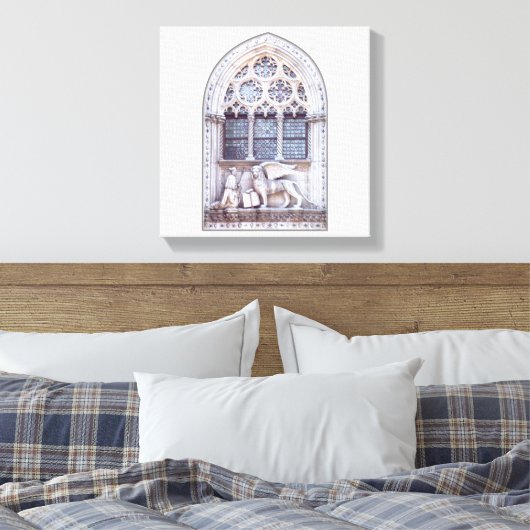 Venster San Marco Winged Lion Canvas Afdruk (Insitu (Slaapkamer))