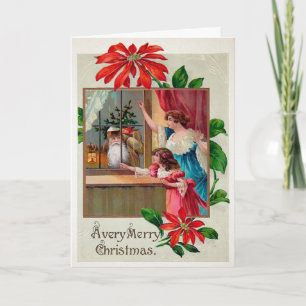 venster Santa Holiday Kaart