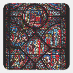 Venster scènes weergeven vierkante sticker