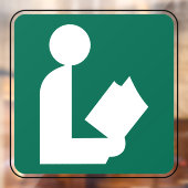 Venster Sluiting bibliotheeksymbool voor wegteken Raamsticker (Vel 2)