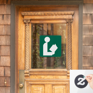 Venster Sluiting bibliotheeksymbool voor wegteken Raamsticker