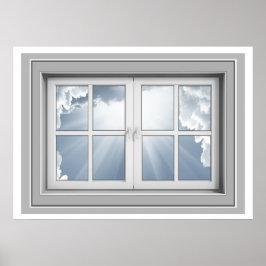 Venster Uitzicht Poster Goedemorgen