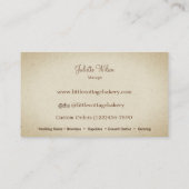 venster van de bakkerij visitekaartje (Achterkant)