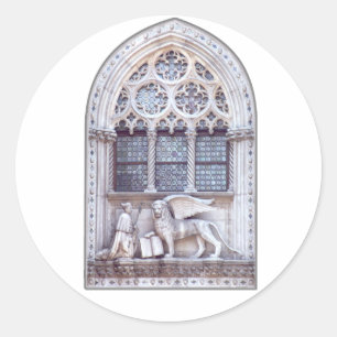 Venster van de Leeuw van San Marco het Gevleugelde Ronde Sticker