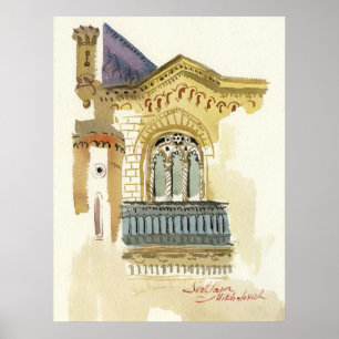 Venster van het Filharmonisch Theater van Odesa Poster