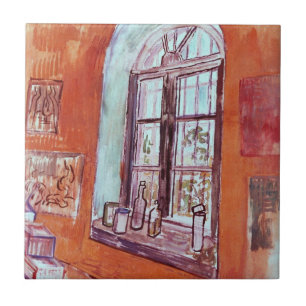 Venster van Vincent van Gogh's atelier in het asie Tegeltje
