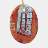 Venster van Vincent van Gogh's Studio op het Asiel Keramisch Ornament (Achterkant)