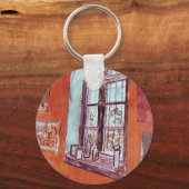 Venster van Vincent van Gogh's Studio op het Asiel Sleutelhanger (Voorkant)