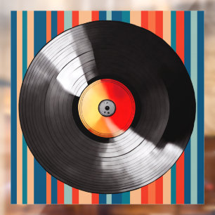 Venster Vinyl record vastklikken Raamsticker