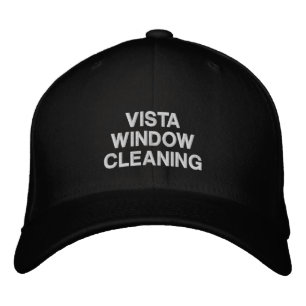 Venster Wasbedrijf Naam Witte Stitching Geborduurde Pet