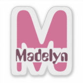 Venster waterdichte roze monogram (waterdicht) sticker (Voorkant)