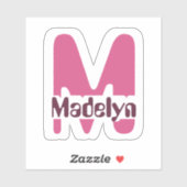 Venster waterdichte roze monogram (waterdicht) sticker (Vel)