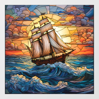 Vensterklemming schip raamsticker