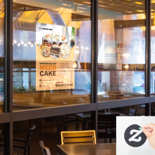 Vensterklemming voor bakkerijdiensten raamsticker (Restaurant Raam)