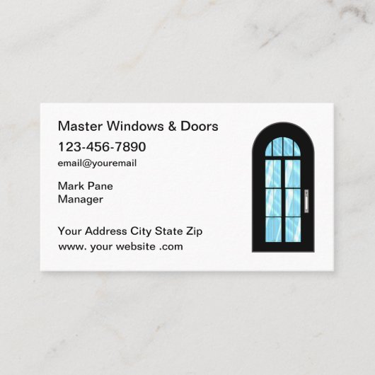 Vensters en deuren Moderne Visitekaartjes (Voorkant)