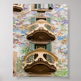 Vensters van Casa Battlo in Barcelona Poster
