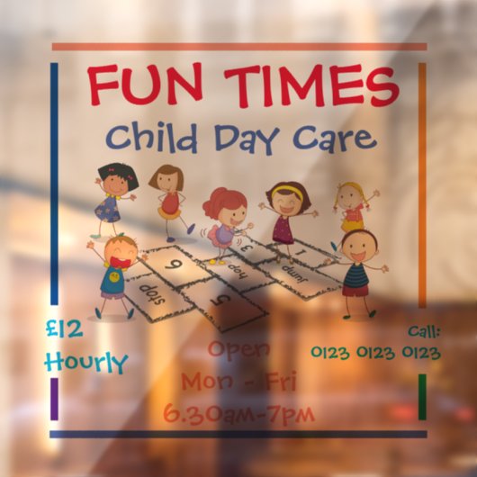 Vensterstickers aanpassen - Kinderdagverblijf Raamsticker (Vel 2)