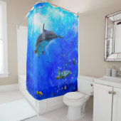 VENT Dauphin du monde sur l'eau Douche rideau (En situation)