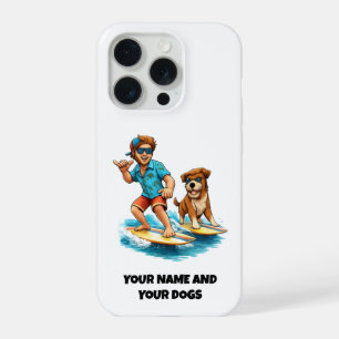 Vent en Hond Surfen FUN Phone Sticker iPhone 15 Pro Hoesje