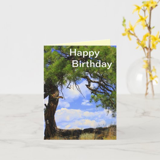 Vent soufflé - carte de joyeux anniversaire (Fleur jaune)