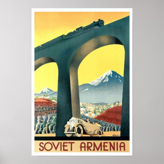 Ventage Art Deco Armenia Reistoerisme Poster (Voorkant)