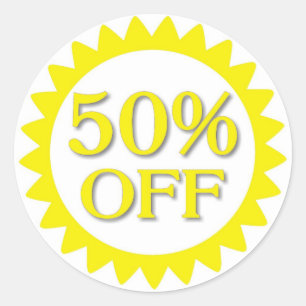 Vente 50 % de stickers cercle jaune