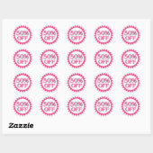 Vente 50% de stickers cercle rose (Feuille)