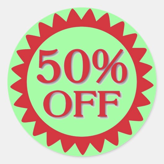 Vente 50% de stickers rouge vert cercle (Devant)