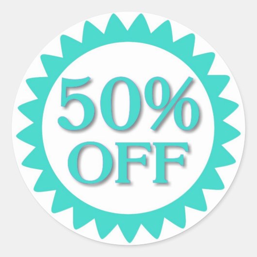Vente 50% de stickers turquoise cercle bleu (Devant)